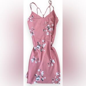 🌸 Gorgeous cherry blossom slip dress with intricate strap details.